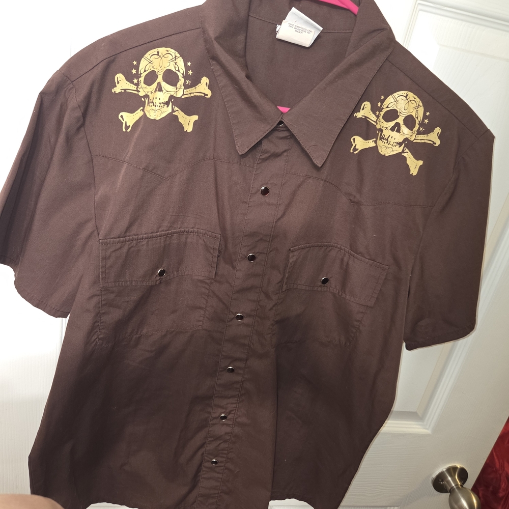 House of Blues Hell’s Lover Tour Western Skull Button Shirt Medium